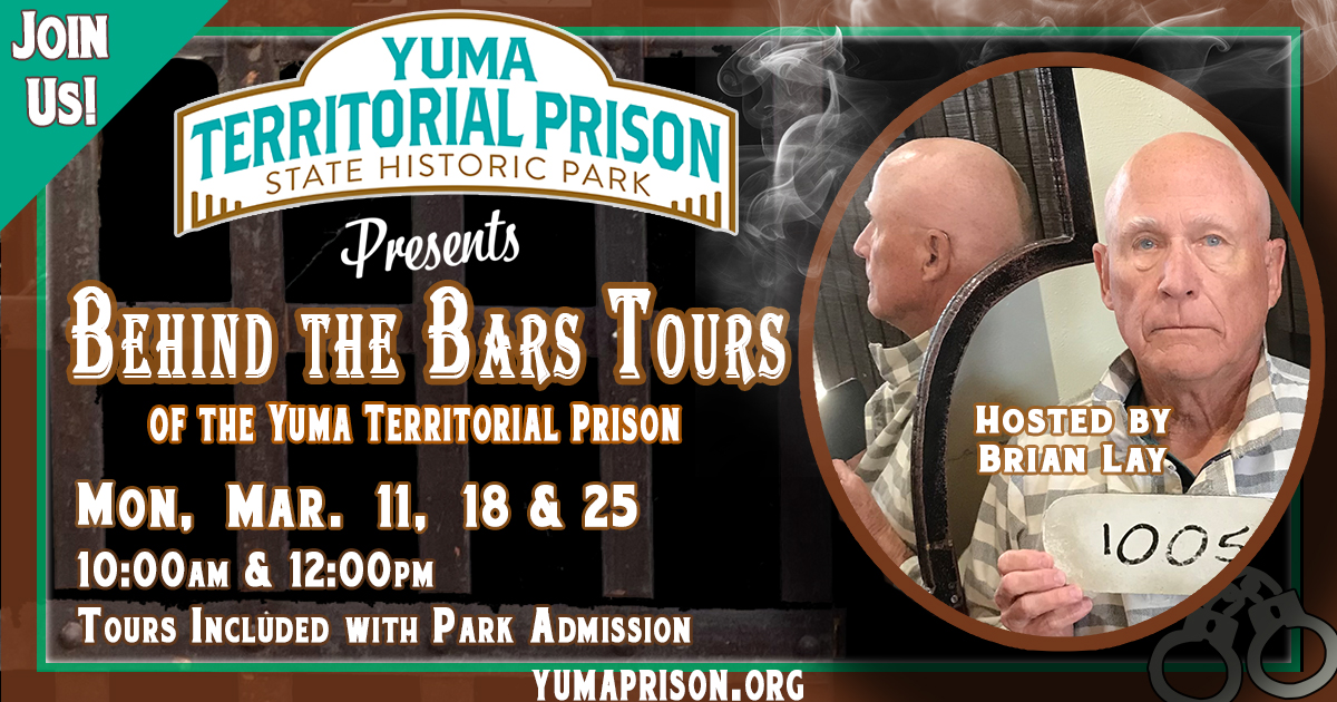 Behind the Bars Tour hosted by Brian Lay, Mon Mar 11th, 18th, and 25th 10am and noon